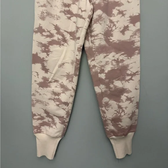 Varley Tie Dye Joggers High Rise Fleece Sweatpants Neutral Tan Size S